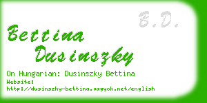 bettina dusinszky business card